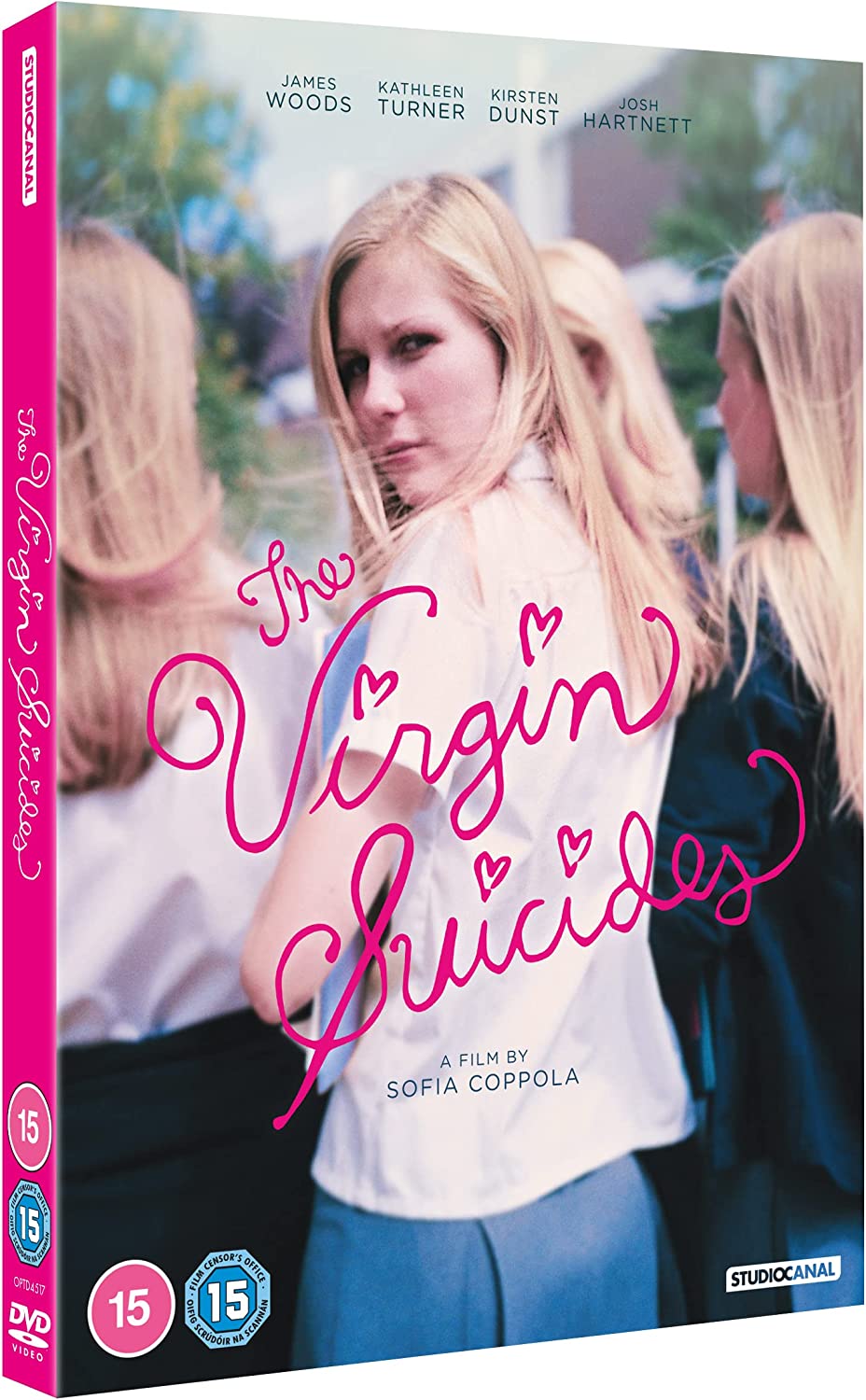 "The Virgin Suicides DVD case with three blonde girls on the cover."