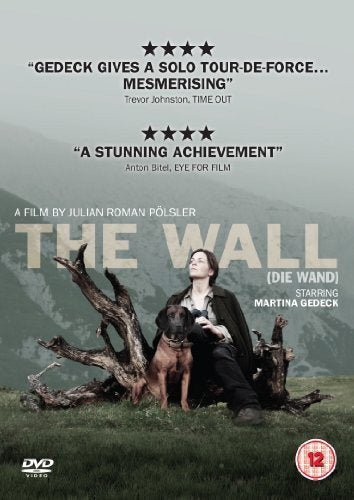 DVD cover for "The Wall" with a woman and dog in a landscape.
