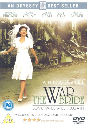 DVD cover for “The War Bride” featuring Anna Friel in a wedding dress.