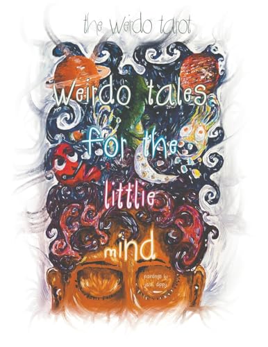 Book cover with swirling watercolor art, a face, and planets.