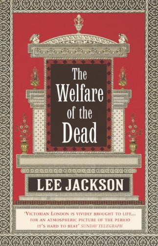 Book cover: ornate red frame, dark center panel with title and author name.