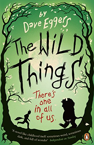 Book cover: green trees frame text "The Wild Things" and figures.