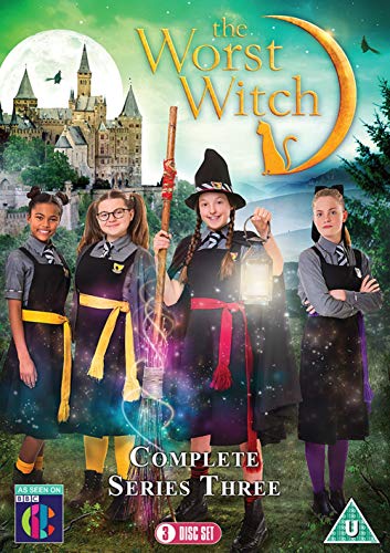 DVD cover for "The Worst Witch" series 3, featuring four young witches in uniform.