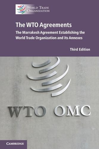 Book cover for “The WTO Agreements,” featuring WTO logo and text.