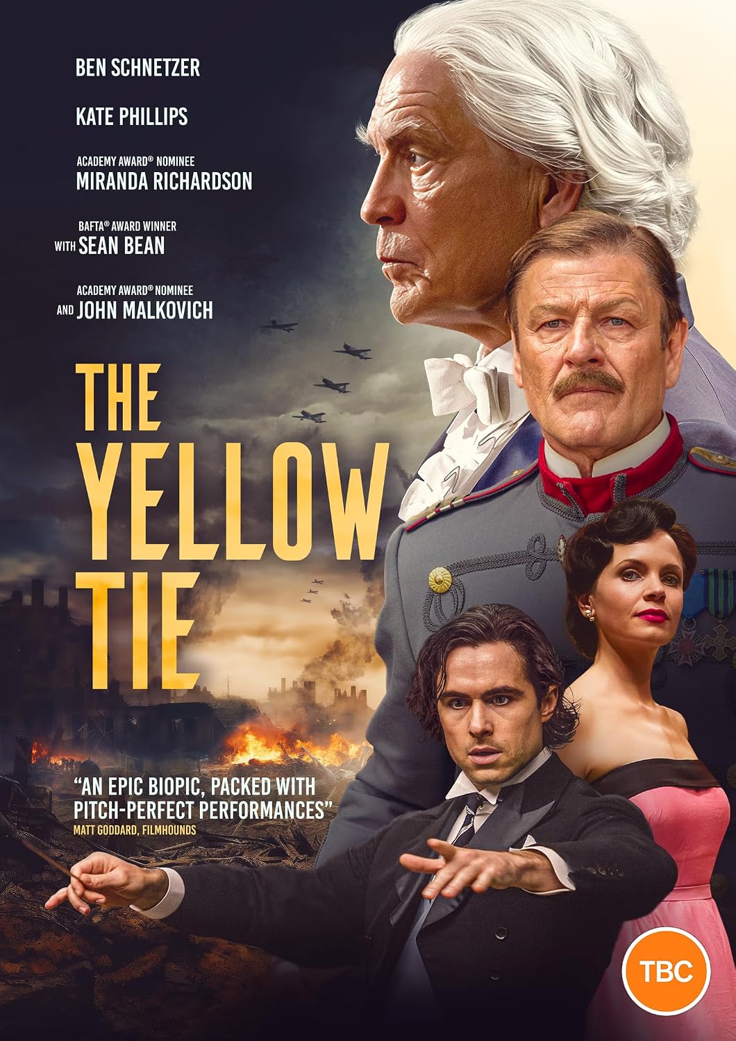 DVD cover for "The Yellow Tie" featuring Sean Bean and Kate Phillips.