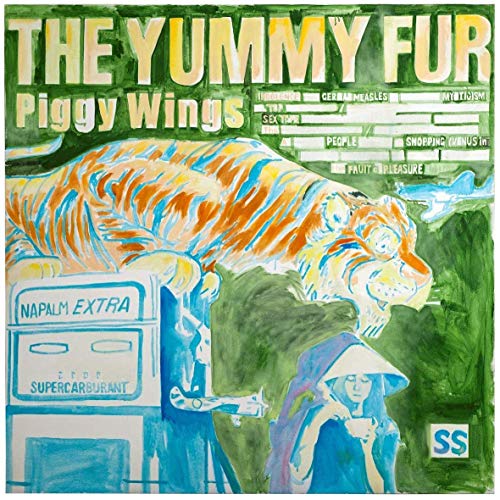 Album cover: painted tiger, gas pump, and figure in blue, text overlay.