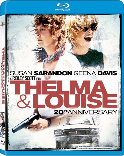 Blu-ray cover for "Thelma & Louise" featuring Susan Sarandon and Geena Davis.