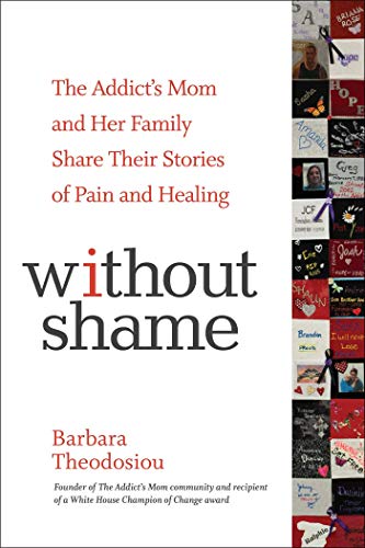 Book cover: “Without Shame” by Barbara Theodosiou, with portraits and text.