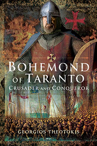 Book cover depicting a medieval knight with a battle scene background.