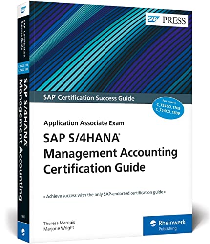 SAP S/4HANA Management Accounting Certification Guide book cover, blue striped background.