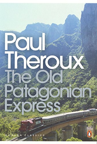 Book cover with a train on a bridge and mountains in background.