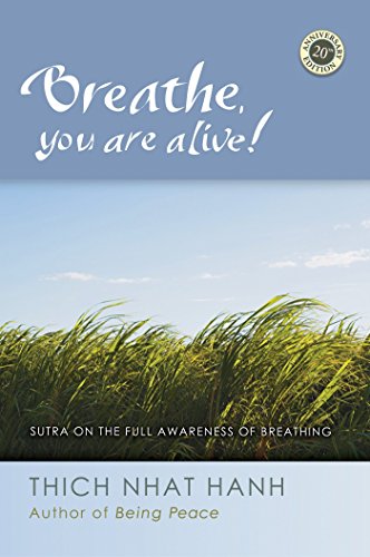 Book cover with blue sky, grass, and title “Breathe, you are alive!”