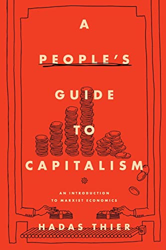 Book cover with red background, title text, and illustration of coin stacks and hands.