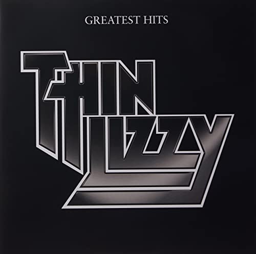 Thin Lizzy Greatest Hits vinyl album cover with band logo on a black background.