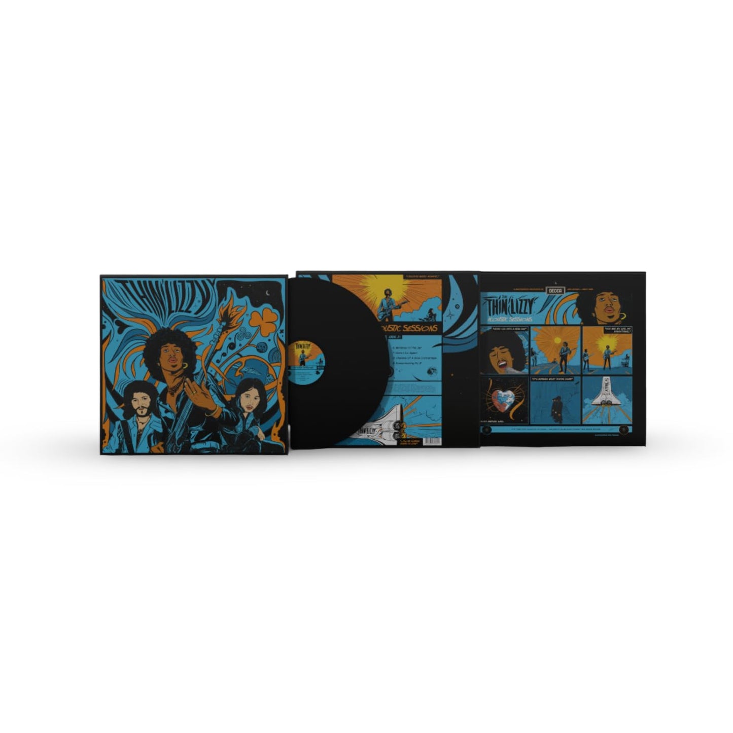 Thin Lizzy "The Acoustic Sessions" vinyl record packaging, front and back views.