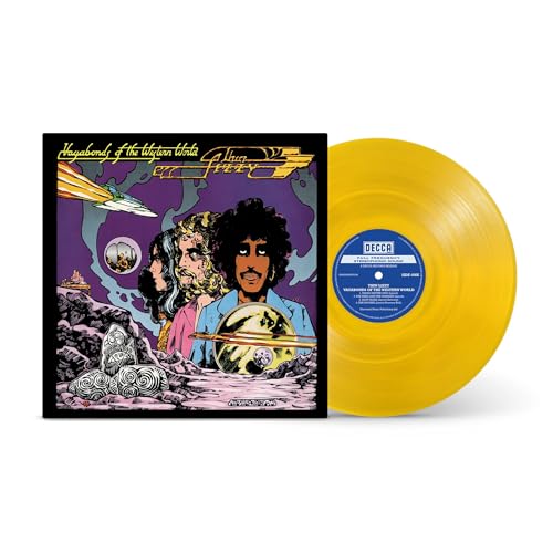 Thin Lizzy album cover and yellow vinyl record on white background.
