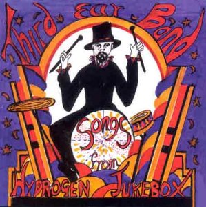 CD cover: man in top hat with drumsticks, colorful abstract design.