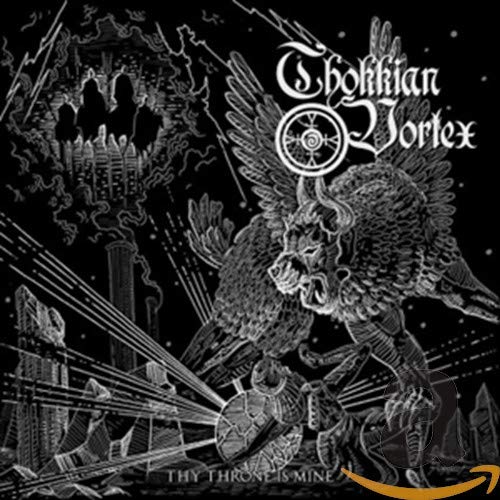 CD cover: black and white illustration of a winged beast and castle.