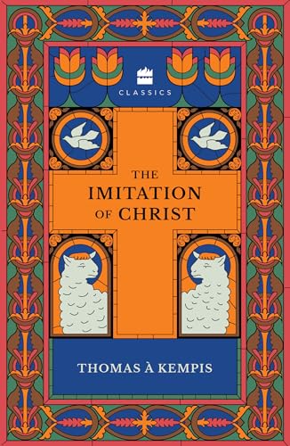 Book cover for “The Imitation of Christ” with ornate floral design.