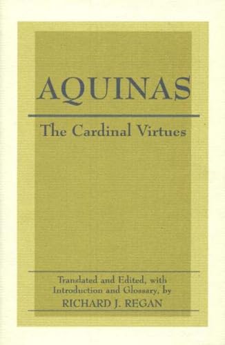Book cover: "Aquinas, The Cardinal Virtues" with gold and dark text.
