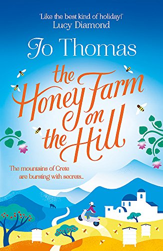 Book cover with title "The Honey Farm on the Hill" and a Greek village scene.