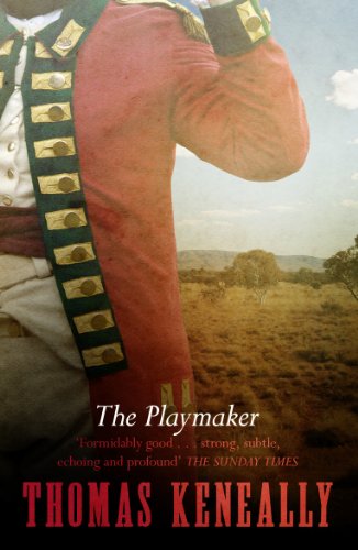 Book cover: red-coated figure in a landscape, title "The Playmaker".
