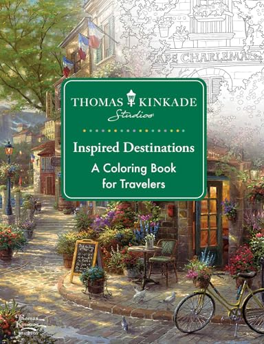 Coloring book cover depicting a quaint European street scene.