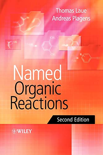 Book cover: "Named Organic Reactions," second edition, with chemical structures.