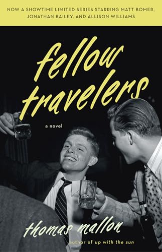 Book cover for “Fellow Travelers” featuring two men and a vintage photograph.