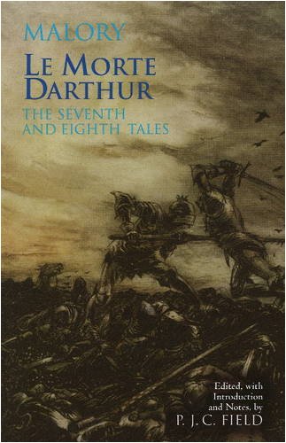 Book cover for “Le Morte Darthur” depicting a medieval battle scene.