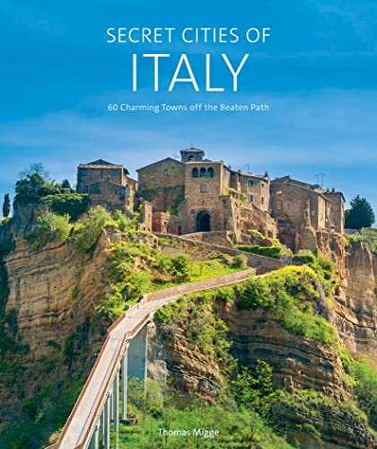 Book cover: “Secret Cities of Italy” featuring a hilltop town.