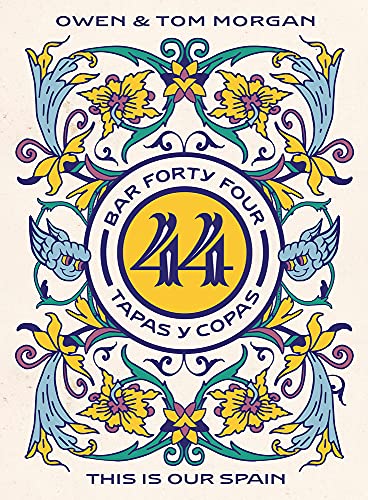 Book cover with ornate floral design and central circular logo: "Bar 44".