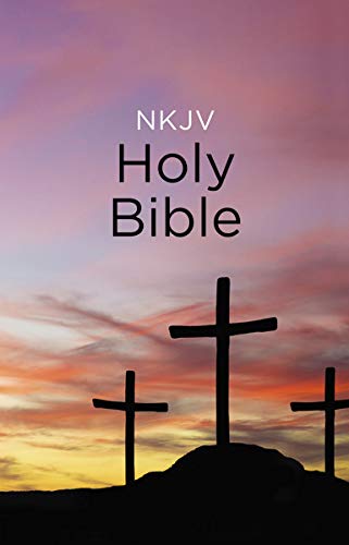 Paperback Bible with "Holy Bible" text and a cross silhouette.