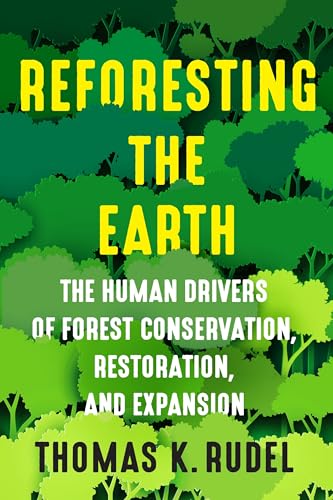 Book cover with yellow text on a green forest background.
