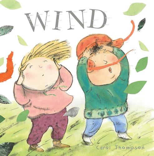 Children with windswept hair and falling leaves, illustrated cover.
