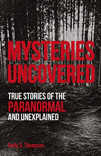 Book cover with red text on a dark, blurry forest background.