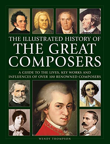 Book cover featuring portraits of classical composers with the title The Great Composers.