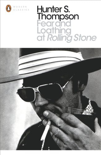 Book cover: Hunter S. Thompson in sunglasses and hat, holding a drink.