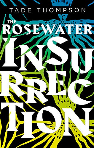 Book cover with bold text and abstract floral designs in yellow and green.