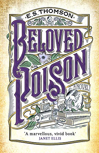 Book cover: “Beloved Poison” with ornate purple lettering and botanical illustrations.