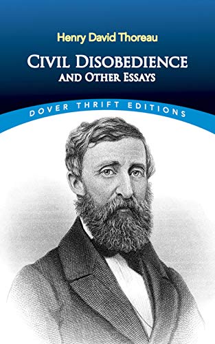 Book cover featuring a portrait of Henry David Thoreau, author of "Civil Disobedience".