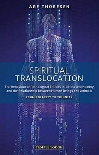 Book cover with a human figure composed of digital code, titled "Spiritual Translocation".