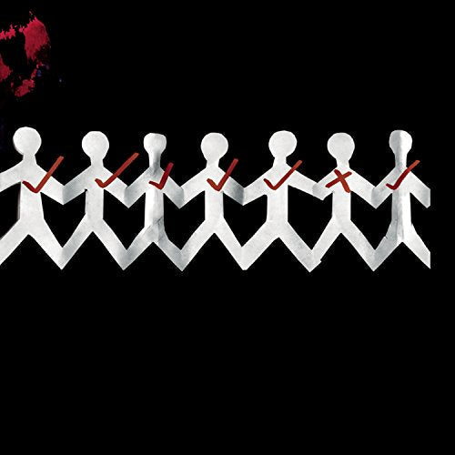 Black background with a row of paper people marked with red crosses.