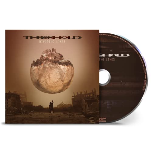 CD case and disc for Threshold’s “Dividing Lines” album, with landscape art.