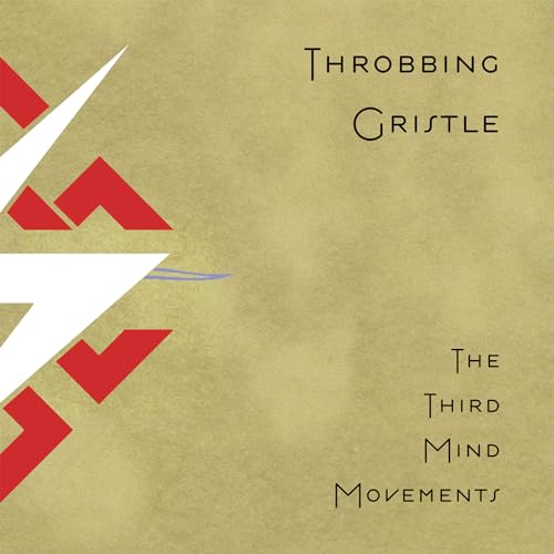 Album cover with red and white geometric shapes on a textured tan background.