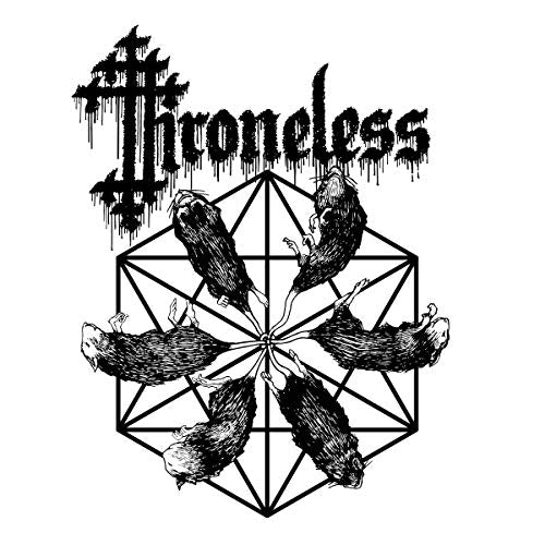 Black and white album art featuring rats around a geometric shape.