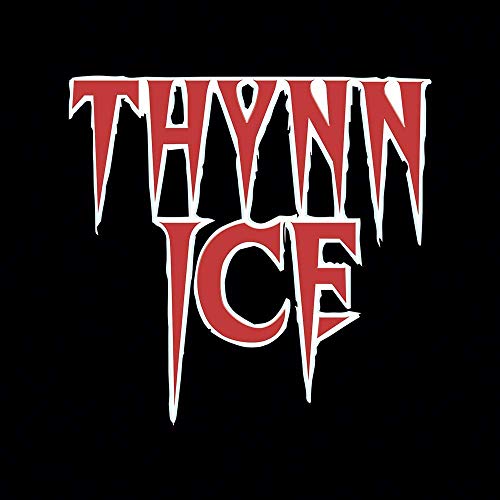 Red text reading "THYNN ICE" in a sharp, icicle-style font on a black background.