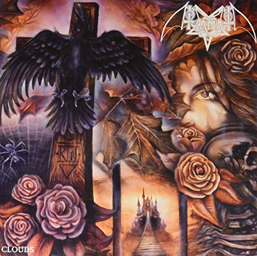 Album cover: Crow on a cross, roses, castle, and dramatic painted figures.