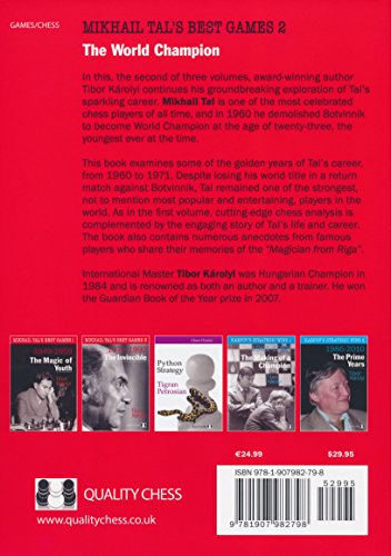 Book cover for "Mikhail Tal's Best Games 2," featuring chess portraits.