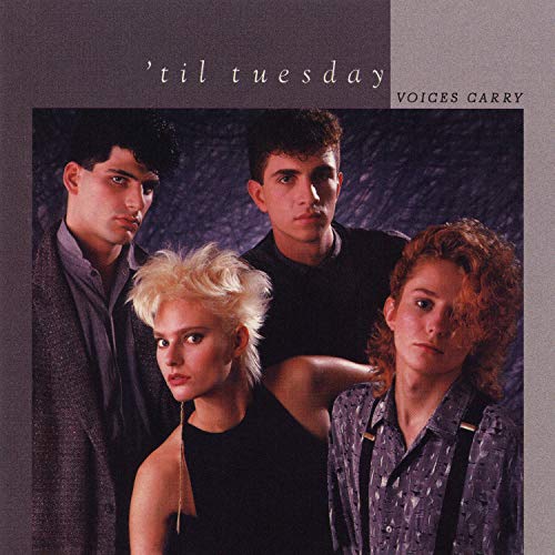 Album cover for Til Tuesday’s “Voices Carry” featuring the band members.